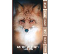 CAHIER DE TEXTE 2025-2026 RENARD: FLORAL, Carnet de devoirs pour filles , pratique pour tous les matières : cm1 cm2 ce1 ce2 cp | Format a5 pour la rentrée scolaire