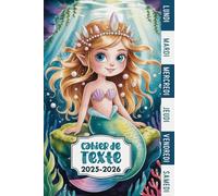 Cahier de Texte 2025-2026: Thème Sirène pour écoliers - Filles et Garçons en Primaire ou au Collège