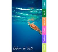 Cahier De Texte: 2025 2026 Tortue Pour Garçon & Fille En Primaire, Collège Et Lycée Pratique Pour Toutes Les Matières
