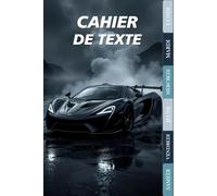 CAHIER DE TEXTE: 2025-2026 Voiture | CE1, CE2, CM1, CM2 , Collège | Pratique Pour Toutes Les Matières