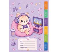 Cahier de Texte 2026 2027 Kawaii Chat Gamer : Pour filles et garçons - CP, CE1, CE2, CM1, CM2 - Intérieur en Couleur - Pratique pour toutes les matières - Motif chat kawaii & jeux vidéo
