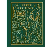 Cahier de texte, Élégant & pratique - Modèle Forêt - Fond vert: Organisation hebdomadaire, format 18x22, design Art Déco, papier crème 90g