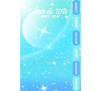 CAHIER DE TEXTE FILLE 2025-2026: Girly- étoiles bleu | cm1 cm2 ce1 ce2 cp - Pour bien organiser et planifier votre année scolaire |Format a5
