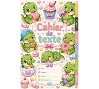 Cahier de Texte Kawaii Dinosaure : Pour filles et garçons - CP, CE1, CE2, CM1, CM2 - Pratique pour toutes les matières - Motif kawaii dino - Relié.