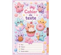 Cahier de Texte Kawaii Étoile de Mer: Pour filles et garçons - CP, CE1, CE2, CM1, CM2 - Pratique pour toutes les matières - Motif kawaii - Relié.