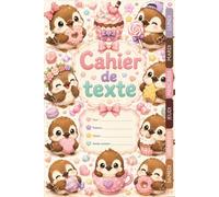 Cahier de Texte Kawaii Moineau: Pour filles et garçons - CP, CE1, CE2, CM1, CM2 - Pratique pour toutes les matières - Motif kawaii - Relié.