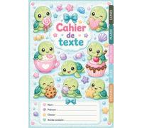 Cahier de Texte Kawaii Tortue Marine: Pour filles et garçons - CP, CE1, CE2, CM1, CM2 - Pratique pour toutes les matières - Motif kawaii - Relié.