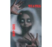 Cahier de Textes 2025-2026 - 2 Jours par Pages - Thème Horreur - 145 Pages