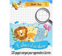 Cahier d'écriture seyes 3mm (Grands Carreaux): Cahier d'écriture vide grand format avec 120 pages vierges pour apprendre à écrire les lettres et les ... d'écriture pour enfants en maternelle et CP)