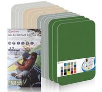 Parche autoadhesivo de nailon, Cahomo 12 piezas 20X10 cm Parches de Reparación de Nylon, Parche de reparación impermeable autoadhesivo, para chaquetas, tiendas de campaña, paraguas-Color C
