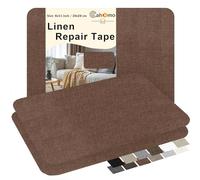 Cahomo Parche de Tela de Lino Autoadhesivo, 20 * 28 cm 3 Piezas Parches de Reparación de Lino, para Tapizar, Sofá, Asientos de Coche, Bolsa de Lona, Muebles, Marrón