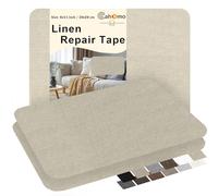 Cahomo Parche de Tela de Lino Autoadhesivo, 20 * 28 cm 3 Piezas Parches de Reparación de Lino, para Tapizar, Sofá, Asientos de Coche, Bolsa de Lona, Muebles, Beige gris