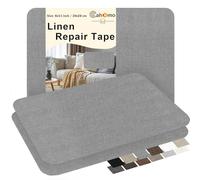 Cahomo Parche de Tela de Lino Autoadhesivo, 20 * 28 cm 3 Piezas Parches de Reparación de Lino, para Tapizar, Sofá, Asientos de Coche, Bolsa de Lona, Muebles, Gris medio