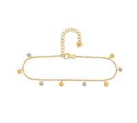 cai cadena pie plata de ley 925 chapado en oro amarillo colgante redondo circ...