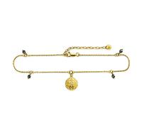 cai women cadena de pie 925 chapada en oro 4x moneda de hematita Morocco Nights