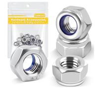 Caianwin 20 Piezas M6-1 mm Nylon Insertar Tuercas De Bloqueo Hexagonal DIN985 Acero Inoxidable A2 Autoblocante Tuercas Para Fijaciones De Construcción Industrial