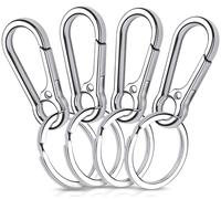 Caianwin 4 Piezas Llavero Metales Mosquetón Llavero Mosquetones Pequeños pour Les clés, Les sacs à Dos et Les breloques