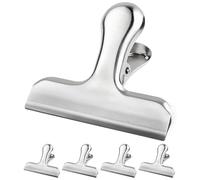 Caianwin 5 clips de bulldog de 55 mm, abrazaderas de papel de metal para organizar archivos, bolsas, alimentos y fotos para el hogar, cocina, escuela y oficina