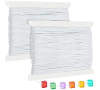Caianwin Banda elástica de 40 m/1 mm para pulseras, cordón elástico de color blanco, cuerda de nailon elástica para collar de perlas y manualidades de joyería
