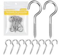 Caianwin M4*50mm Schraubhaken 10 Stück Edelstahl Deckenhaken Haken zum Schrauben Hakenschrauben für Innen und Außen,Hängende Pflanzen,Teetassen,Schlüssel, Feiertagsdekorationen