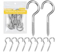 Caianwin M5 x 65 mm Schraubhaken 10 Stück Edelstahl Deckenhaken Groß Haken zum Schrauben Hakenschrauben für Innen und Außen,Hängende Pflanzen,Teetassen,Schlüssel, Feiertagsdekorationen