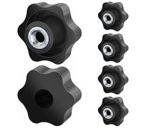 Caianwin Tuerca M10 con mango de estrella 6 unidades, tornillo moleteado de diámetro exterior de 50 mm, perilla de tensión con rosca moleteada, tuercas para máquinas y equipos, muebles, máquinas