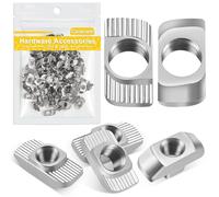 Caianwin Tuercas de cabeza de martillo, 100 unidades, ranura en T, M8, acero al carbono, niqueladas, ranura en T, tuerca de martillo para perfil de aluminio, 40 series