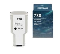 Caidi - Cartucho de tinta compatible con HP 730 HP730 con tinta completa DesignJet T1600 T1600dr T1700 T1700dr T2600 T2600dr (300 ml) (1, mate negro)