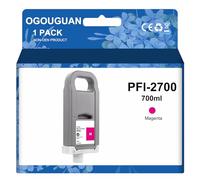 CAIDI Cartucho de tinta PFI2700 PFI-2700 Compatible con Canon ImagePROGRAF GP-4000 GP-2000 GP-4600S GP-6600SP con tinta pigmentaria 700ml (1 - Magenta)