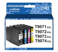 CAIDI Cartucho T9071 T9072 T9073 T9074 Compatible con la impresora Epson Workforce WF-6090 WF-6590 (4PK-BK/C/M/Y)