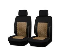 CAIDIS Funda Asiento Coche Fundas De Asiento De Coche De Tela Transpirable con 3 Cremalleras para El Respaldo del Asiento Trasero Fundas de Asiento(Black Beige 2 Seat)