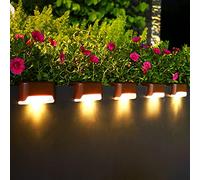 CaiFang Luces solares para terraza al aire libre, 16 piezas de iluminación LED solar impermeable para terraza al aire libre, patio, entrada (blanco cálido)