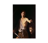 CAIFGQ Póster retro de David y la cabeza de Goliat en lienzo, decoración de dormitorio, decoración de paisaje, regalo, 20 x 30 cm