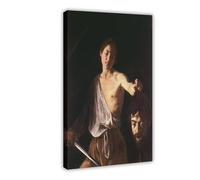 CAIFGQ Póster retro de David y la cabeza de Goliat en lienzo, impresión artística para pared, 30 x 45 cm