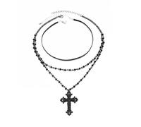 Caiguoer Collar gótico de aleación negra con colgante de estrella y luna, estilo punk, accesorios de Halloween para mujeres y niñas, talla única, Metal (C)