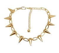 Caiguoer Collar punk dorado/plateado/negro con remaches exagerados, accesorios para mujeres y niñas (A)