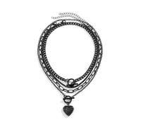 Caiguoer Negro Collar estrella/corazón collar joyería gótica Halloween mujer collar (Negro, B)