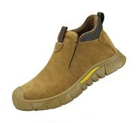 CaiHmnsa Botas De Seguridad Para Hombre Slip On Puntera De Acero Botas De Trabajo Zapatos De Seguridad Ligeros A Prueba De Salpicaduras