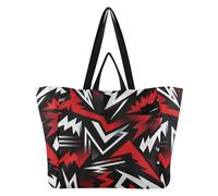 Caihoyu Bolsas de lona con asas, bolsa de compras de comestibles para hombre, viajes, relámpago abstracto