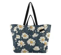 Caihoyu Bolsas de lona de moda para cocina, bolsas de comestibles, bolsa de manualidades para mujer, recuerdos de boda, viajes, margaritas de medianoche y puntos