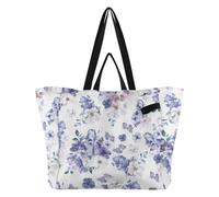 Caihoyu Bolsas de lona impermeables para la cocina, bolsas de compras casuales para hombres, kit de entrega de maternidad, Essential Peri Purple Flower