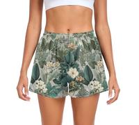 Caihoyu Botanical Elegance - Pantalones cortos deportivos para mujer, sueltos y cómodos, para baloncesto, para fútbol, adolescentes, ejercicio, interiores, talla S, Elegancia botánica, XXL