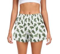 Caihoyu Christmas Greenery - Pantalones cortos deportivos para mujer, con bolsillos, para baloncesto, para interiores, descanso, senderismo, yoga, talla S, Verde navideño, XL