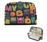 Caihoyu Estuche para lápices, bolsas de maquillaje de gran capacidad, resistente, multiusos, para hombre, viajes, monstruos divertidos