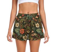 Caihoyu Garden Creatures - Pantalones cortos deportivos para mujer, sueltos y cómodos, para correr, yoga, deportes, playa, talla S, Criaturas de jardín, S