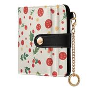 Caihoyu Hollies and Berries - Cartera plegable de piel sintética para mujer, bonita y minimalista para niñas y mujeres