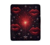 Caihoyu Manta para sofá, manta de sofá de 50 x 60 pulgadas, manta de fuegos artificiales, beso, labios, papel pintado