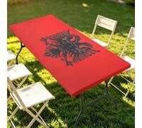 Caihoyu Mantel plegable de 1,8 m x 30 pulgadas, resistente a las arrugas, bandera de Albania
