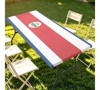 Caihoyu Mantel rectangular de 1,8 m, resistente a las manchas, bandera de Costa Rica