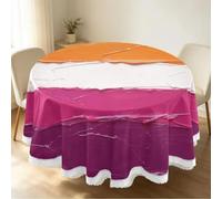 Caihoyu Mantel redondo de poliéster resistente a las arrugas para mesa de 152,4 cm, diseño de atardecer lesbiana